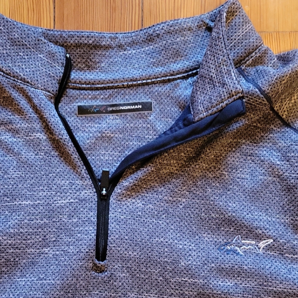 Greg Norman Blue Quarter-Zip Pullover
